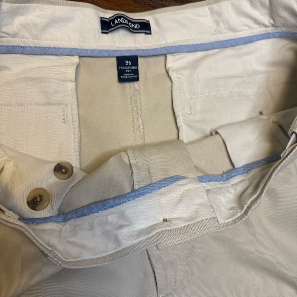 Lands' End 36 Traditional Fit Khaki Chinos NWOT Classic Preppy Ivy Style Cotton - Picture 5 of 9